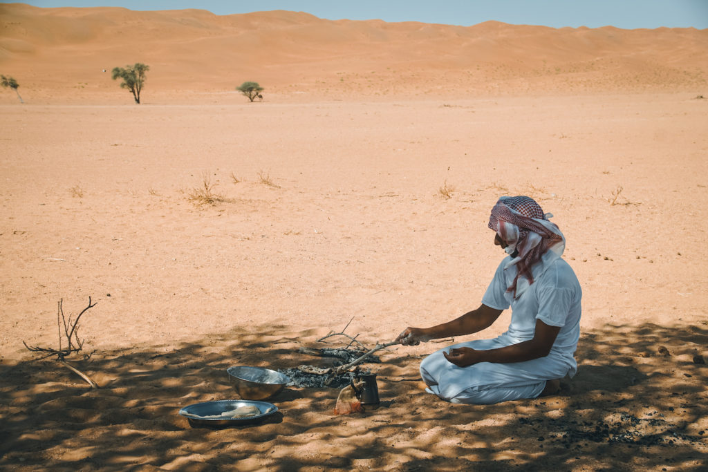 Lunch in der Wüste Wahiba Sands